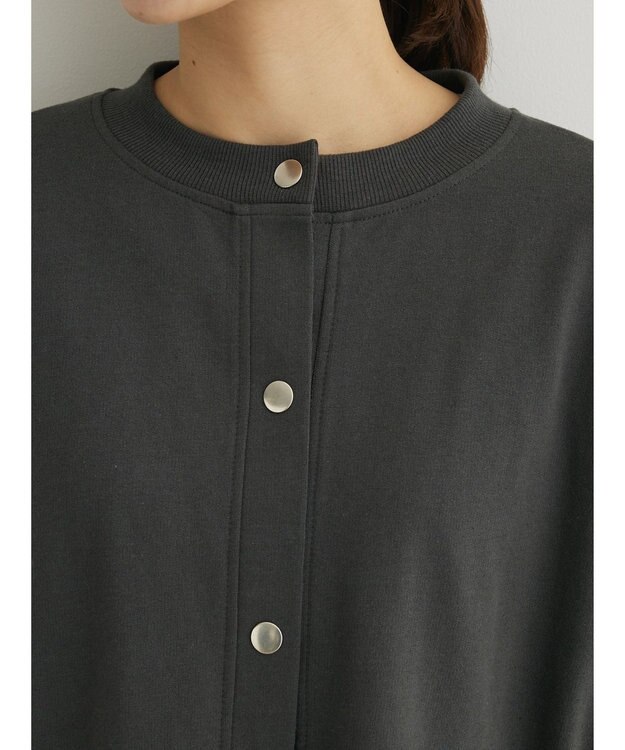 Green Parks ミニ裏毛オーバーサイズカーディガン Dark Gray