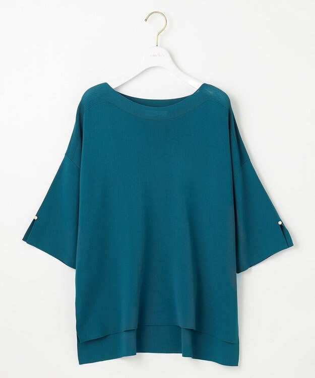 ANY SIS 【接触冷感・UVカット・洗える】ビューティクールボートネック プルオーバー グリーン