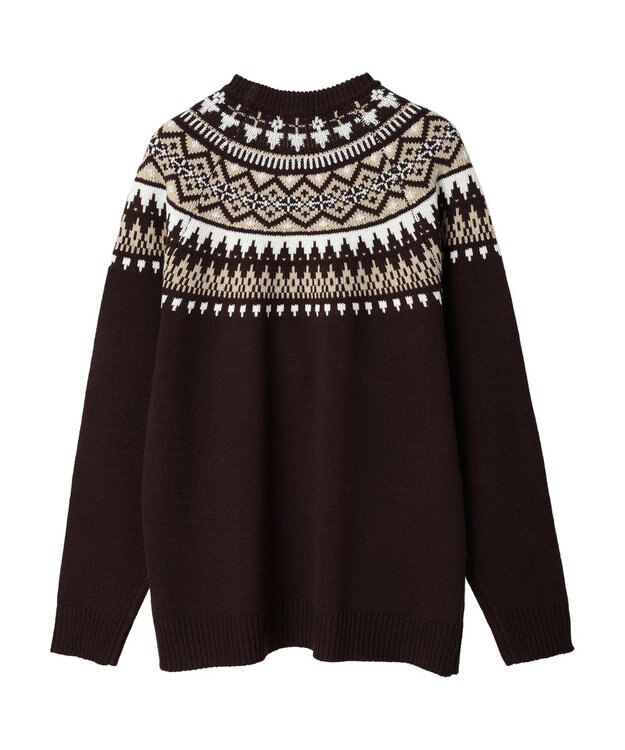 CRAFT STANDARD BOUTIQUE 【男女兼用】求心柄クルーネックニット Brown