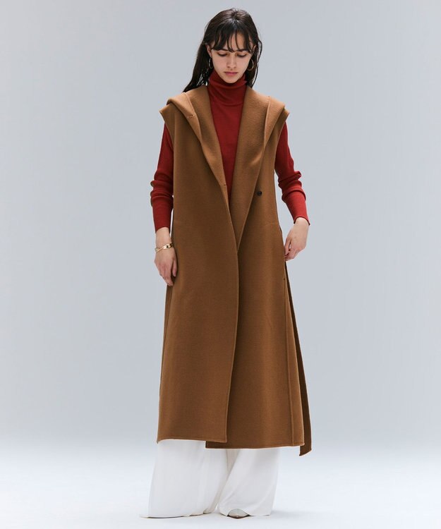 BEIGE， 【洗える・VERY NaVY12月号掲載】LA MONNAIE / バイカラーウールタートルニット OrangeRed × Caramel