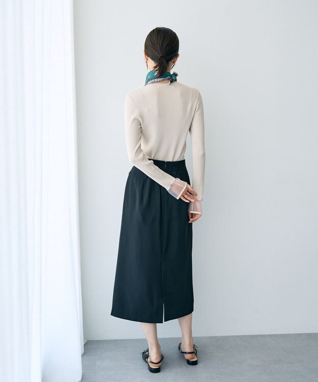 YECCA VECCA 袖口シアーリブニット Light Beige