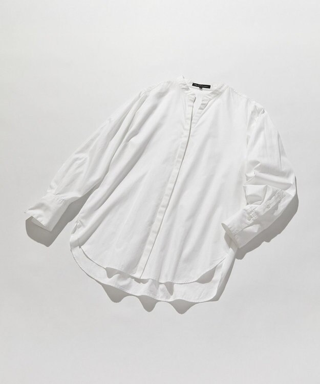 23区 L 【滝沢眞規子さん着用/mi-molletコラボ/洗える】CANCLINI デザイン シャツ [mi-molletコラボ]ホワイト系