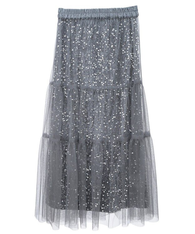 earth music&ecology マルチウェイスパンコールスカート Silver