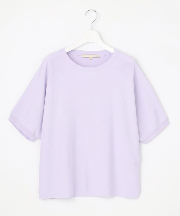 自由区 【好評につき新色追加・9色展開・洗える・XSサイズあり】クレープストレッチドルマン ニット ライラック系