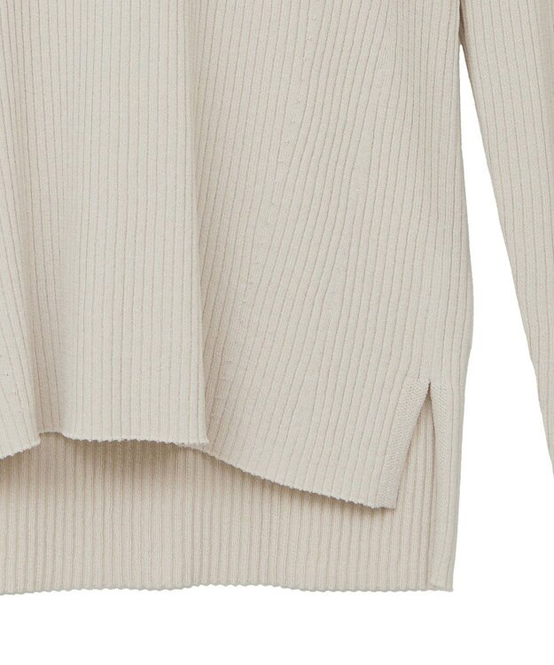 YECCA VECCA 袖口シアーリブニット Light Beige