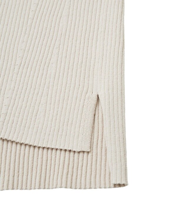 YECCA VECCA 袖口シアーリブニット Light Beige