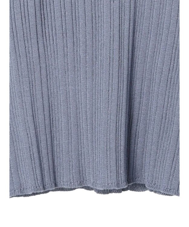 earth music&ecology 配色フリルニットプルオーバー Ice Blue