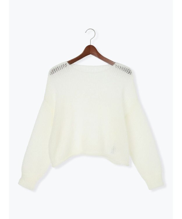 Te chichi 【泉 里香さん着用・Oggi.jp10/23掲載】キャットヤーンメッシュニット オフホワイト