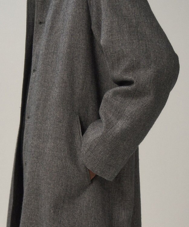 ATON LINEN WOOL TWILL | バルマカーンコート - UNISEX CHECK