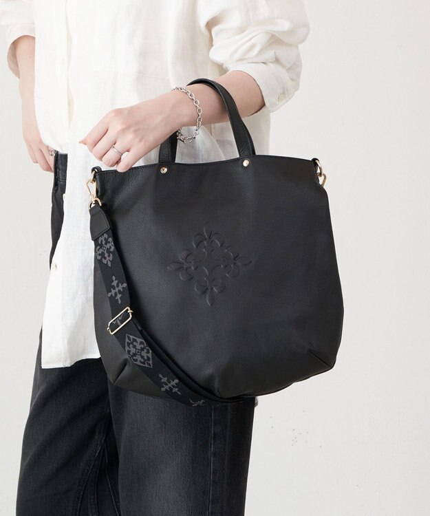 russet ソフトレザー 2WAYトートバッグ(CE-1611) Black