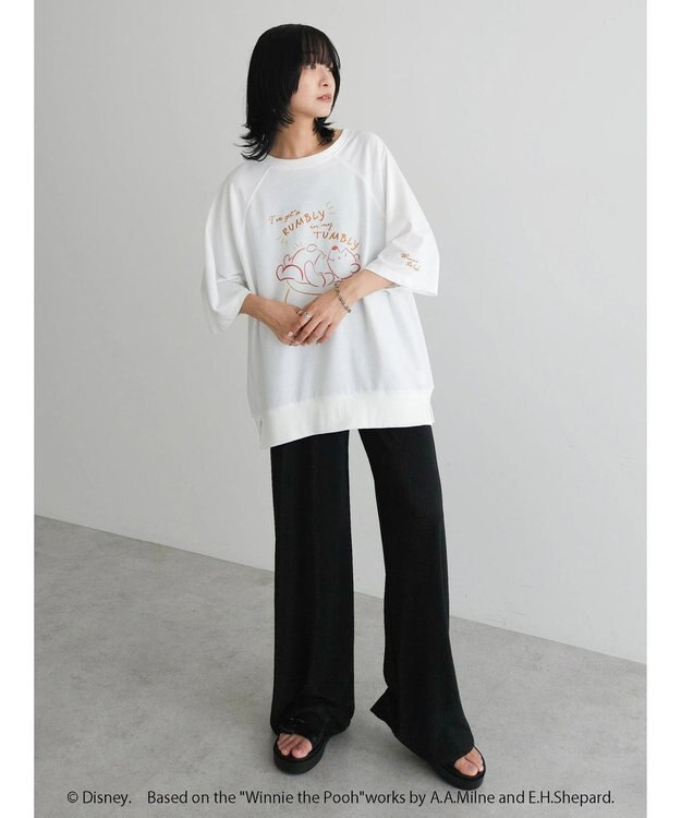 Green Parks Ｗｉｎｎｉｅ　ｔｈｅ　Ｐｏｏｈ／７分袖プルオーバーⅡ White