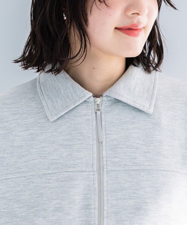 Green Parks ポロ衿ハーフＺＩＰカットワンピース Gray Mixture