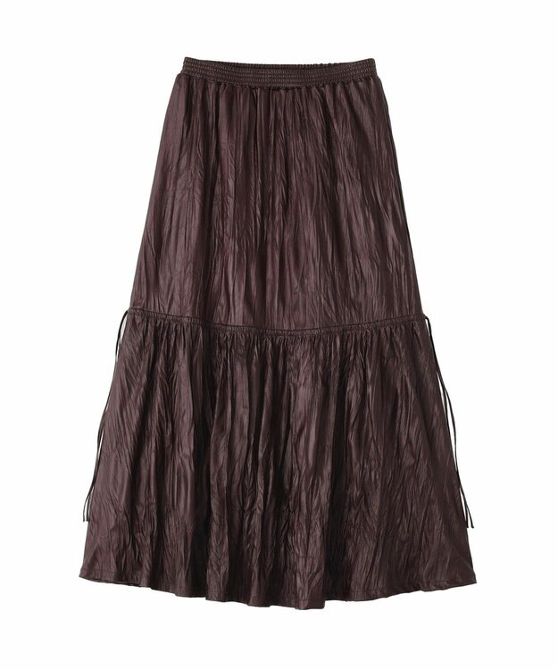 CRAFT STANDARD BOUTIQUE レザーライクギャザースカート Black