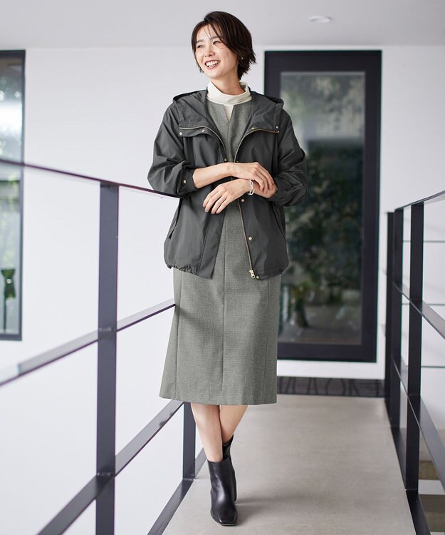 J.PRESS LADIES 【撥水加工】Artirosa フード ブルゾン グレー系