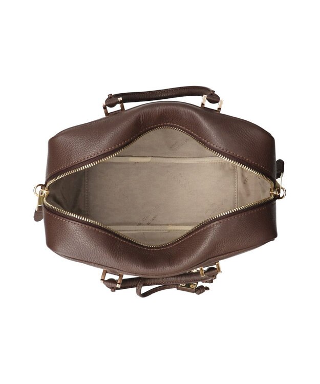 INTER-CHAUSSURES 【CHRISTIAN VILLA】ベーシックレザーハンドバッグ ダークブラウン