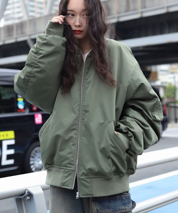 WEGO 【ユニセックス着用ITEM】2WAYフードパファーMA－1 カーキ