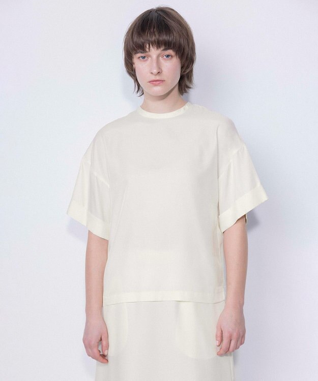 NAVE 【ReNAVE・セットアップ可/洗える/UVケア/接触冷感】フィブリルシャンブレー Tブラウス アイボリー系