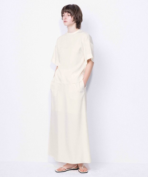 NAVE 【ReNAVE・セットアップ可/洗える/UVケア/接触冷感】フィブリルシャンブレー Tブラウス アイボリー系