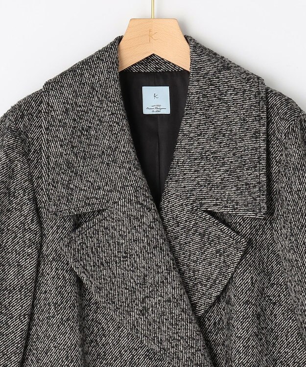 組曲 L ループツイードチェスター コート ブラック系7