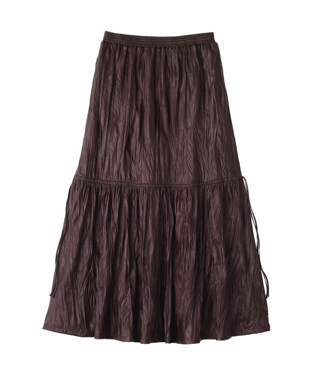 CRAFT STANDARD BOUTIQUE レザーライクギャザースカート Black