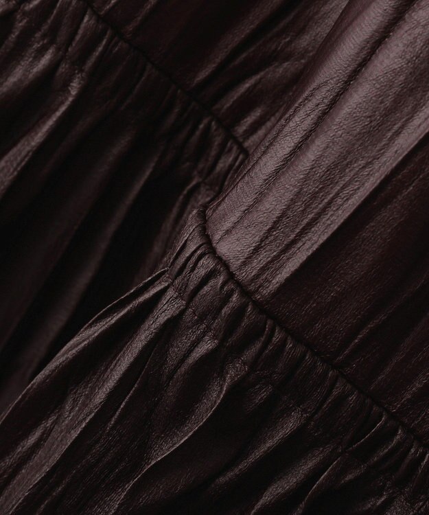 CRAFT STANDARD BOUTIQUE レザーライクギャザースカート Black