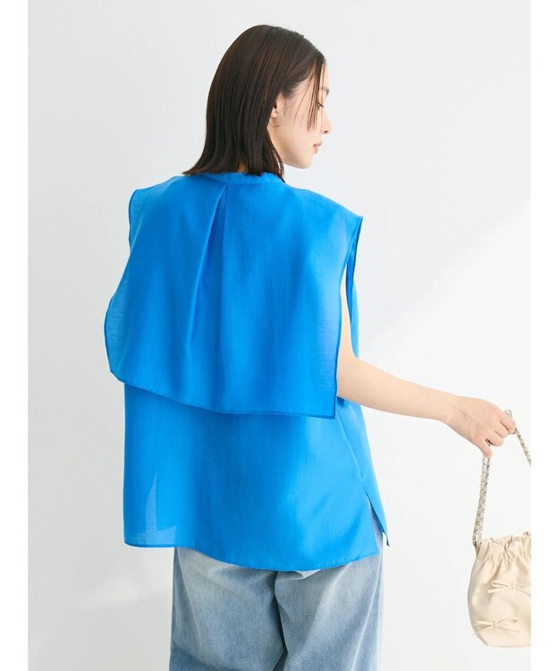 Green Parks レイヤードノースリーブブラウス Blue