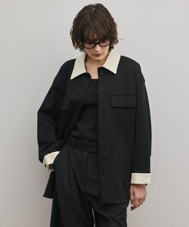 GRACE CONTINENTAL レザーカットシャツ ブラック