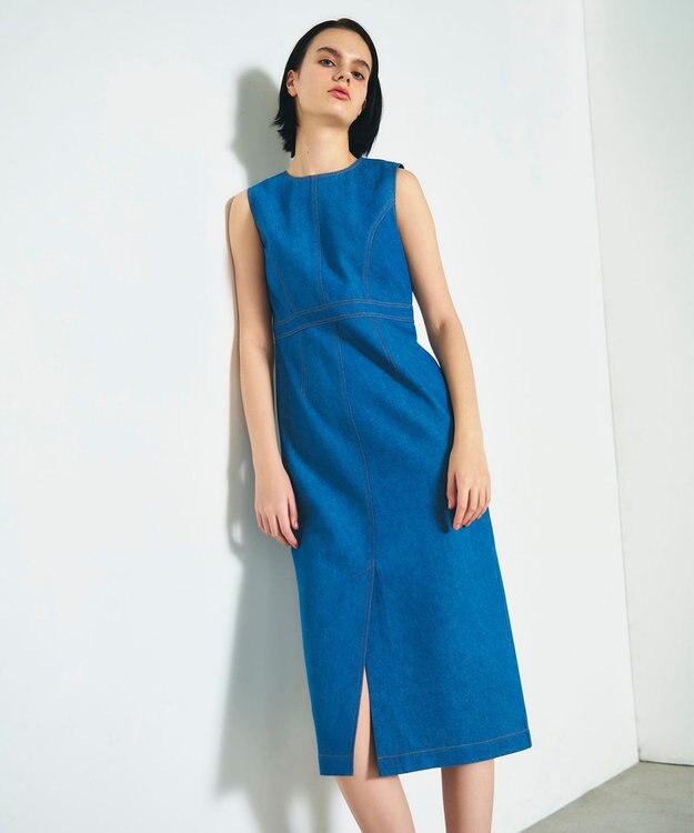GRACE CONTINENTAL セットデニムワンピース サックス