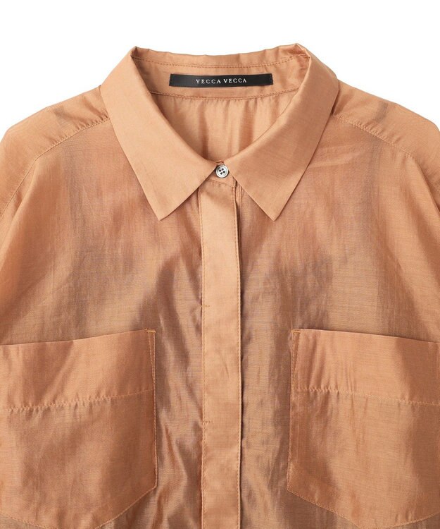 YECCA VECCA 【2点SET】シアーシャツ×Aラインキャミワンピース Terracotta