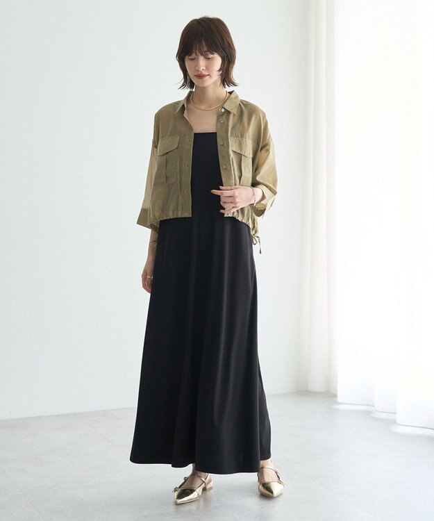 YECCA VECCA 【2点SET】シアーシャツ×Aラインキャミワンピース Beige