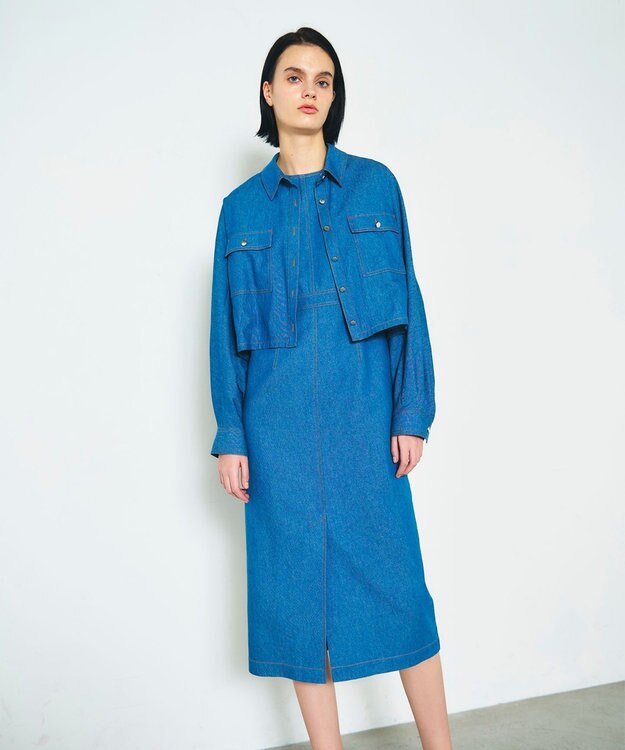 GRACE CONTINENTAL セットデニムワンピース サックス