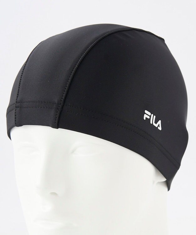 OP／FILA 【FILA】フルジップ半袖フィットネス水着4点セット/キャップ＆ミラーゴーグル付き ブラック×ミント