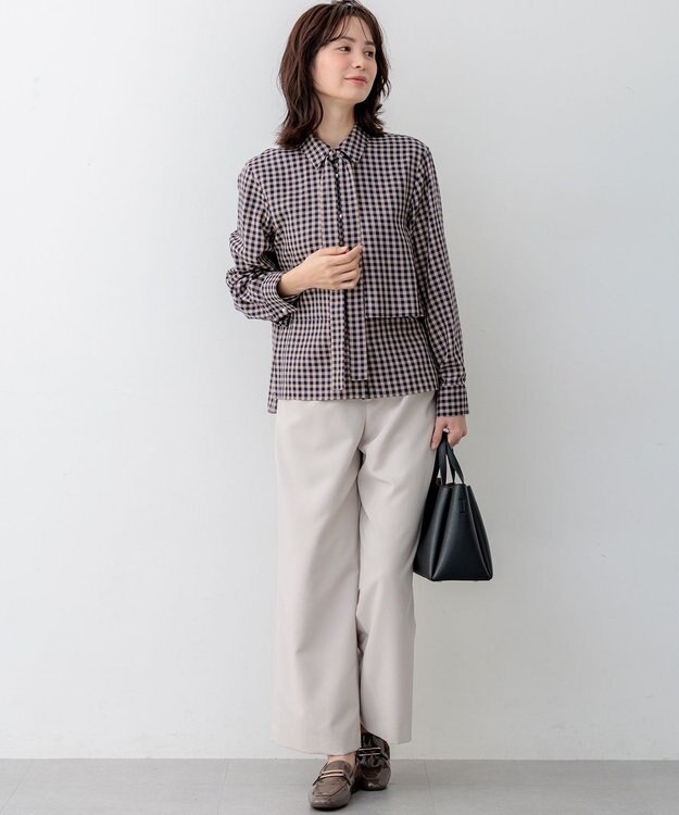 組曲 シュットクロスワイド パンツ サンドベージュ系