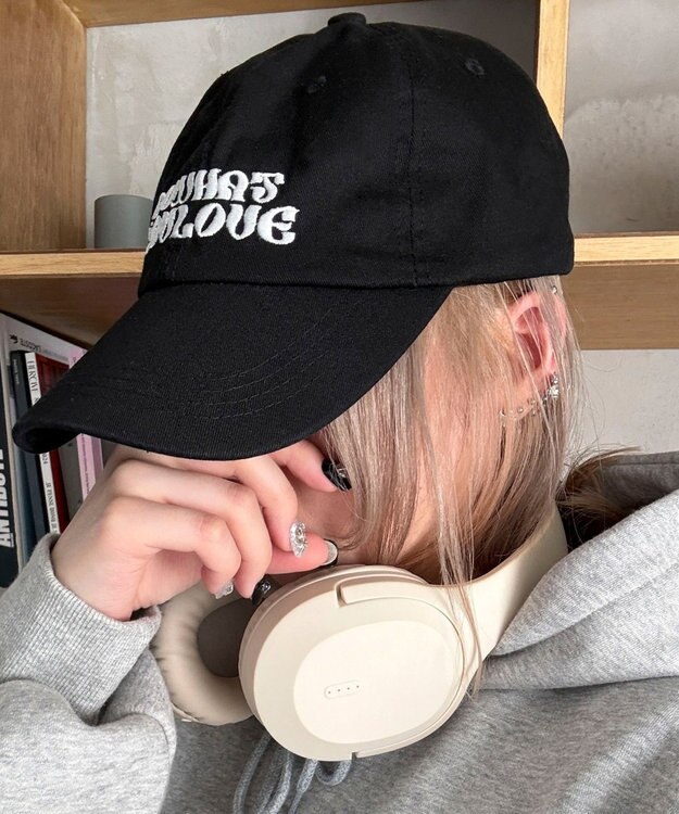 WEGO 【ユニセックス着用ITEM】ウネリロゴツイルキャップ ブラック