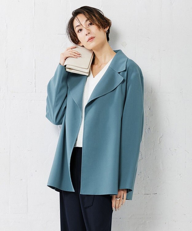 ICB L ライトリバー ミドル丈コート ライトブルーグレー系