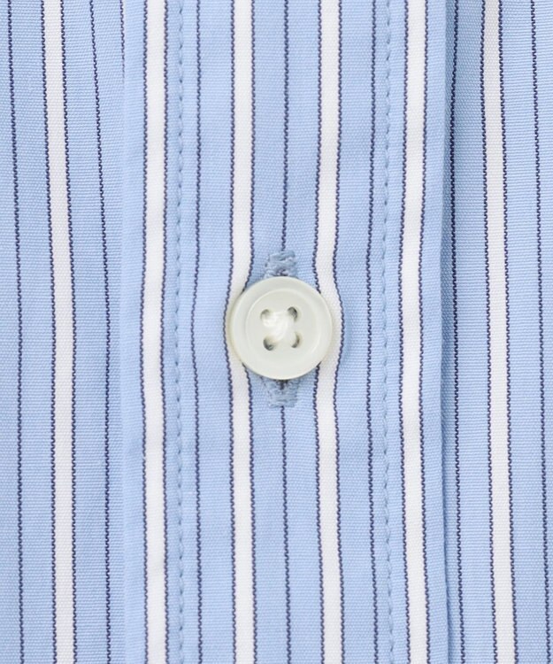 J.PRESS MEN 【WEB限定】ポプリンストライプ バックブルバンドカラーシャツ サックスブルー系1