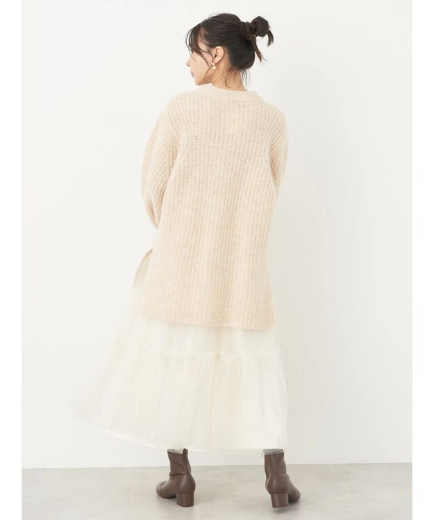 earth music&ecology フワフワＭＩＸヤーンチュニック Light Beige