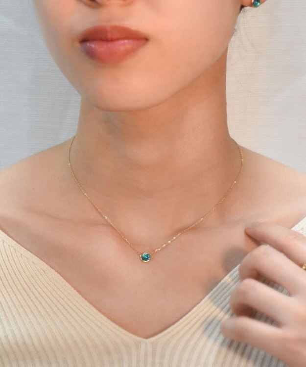 blancotokyo 【金属アレルギー対応】天然石ネックレス Piedra necklace GOLD×bluezircon