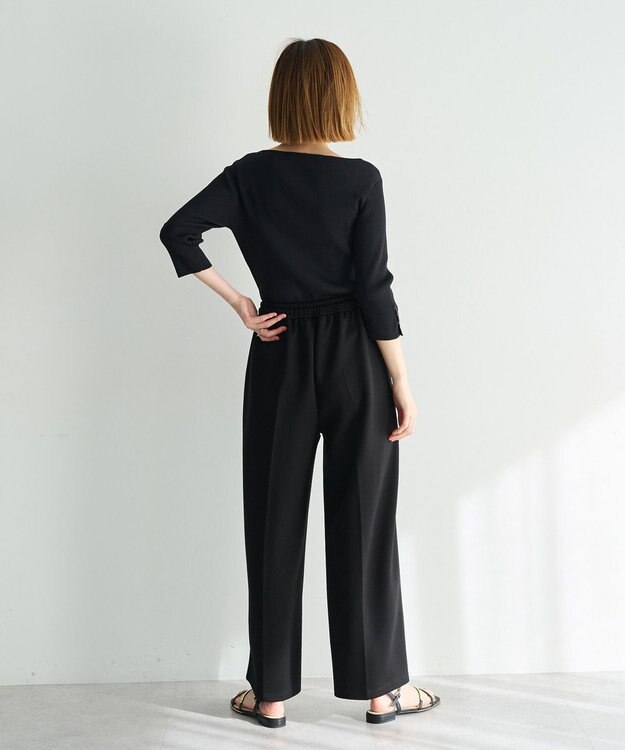 YECCA VECCA 袖釦7分袖リブニット Off White