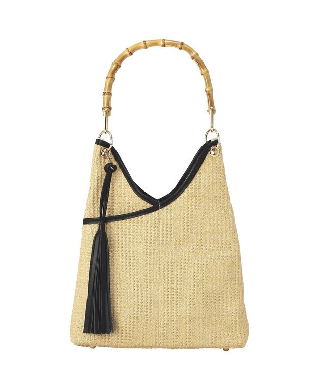 YECCA VECCA 【A4対応】チャーム付き2wayショルダーバッグ Beige