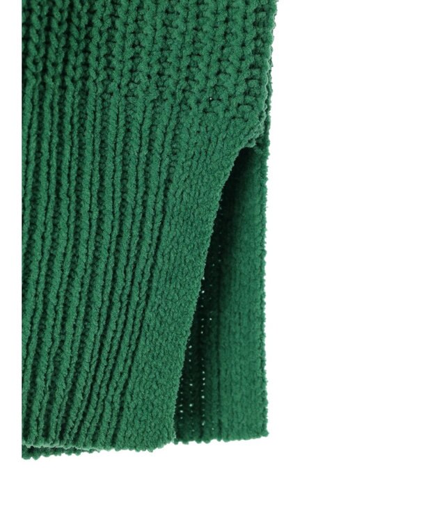 Green Parks ｍｏｋｏモール畦編みモックネックプルオーバー Green