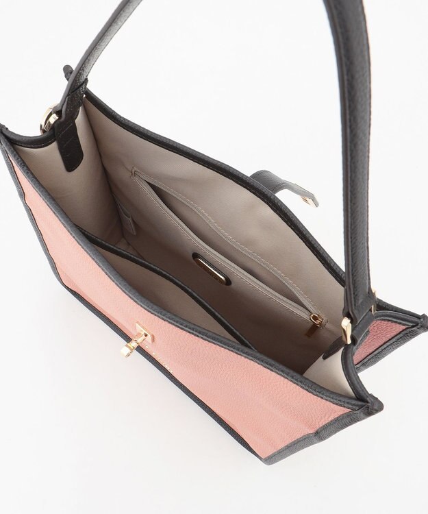 LA BAGAGERIE スクエアレザー2WAYショルダーバッグ ピンク