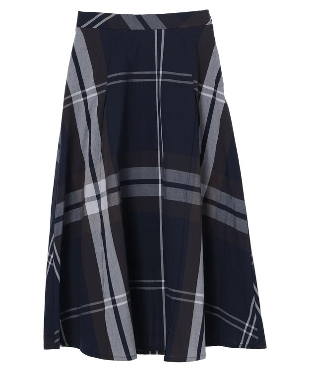 earth music&ecology ＢＩＧチェックフレアスカート Navy