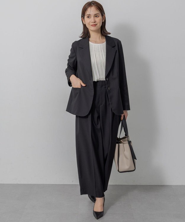 組曲 S 【WEB限定】ジョーゼットシフォンプリーツ ブラウス アイボリー系