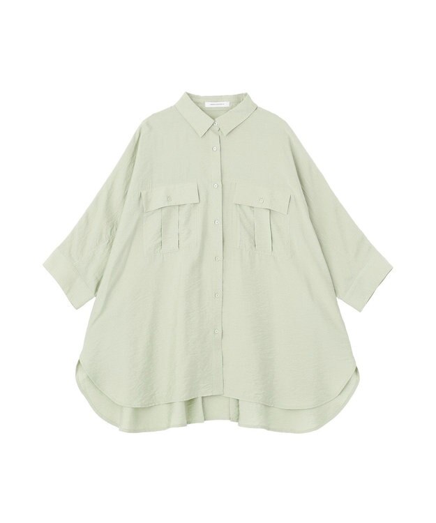 AMERICAN HOLIC 【予約】【WEB限定】接触冷感Wポケットシャツチュニック Khaki