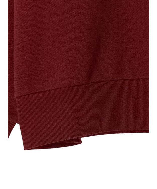 earth music&ecology ハーフジップロゴチュニック Burgundy
