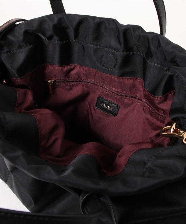 style code 【PADMA/パドマ】カードケース付　ナイロン巾着トートバッグ ワイン