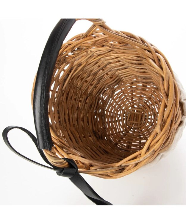 UNBILLION perche アラログ×タックキャンバス×姫路レザー付属カゴバッグ アイボリー