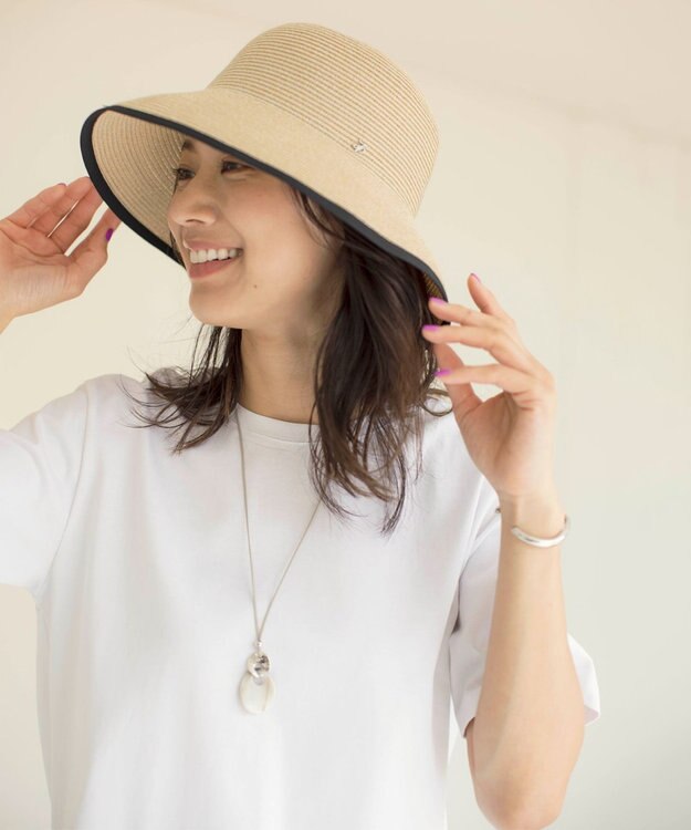 J.PRESS LADIES 【WEB限定・洗える・UV・畳める】BRAID ハット ベージュ系