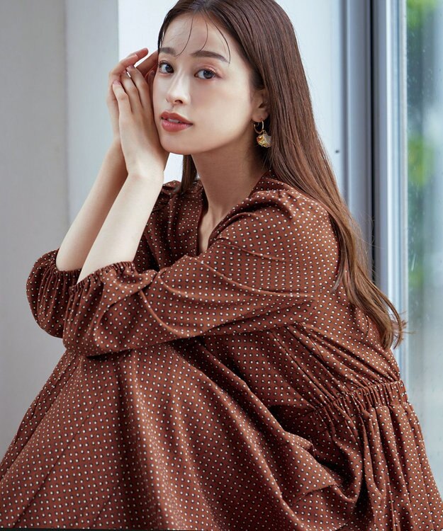 Tiaclasse 【洗える・新色追加】パフスリーブプリーツワンピース テラコッタ